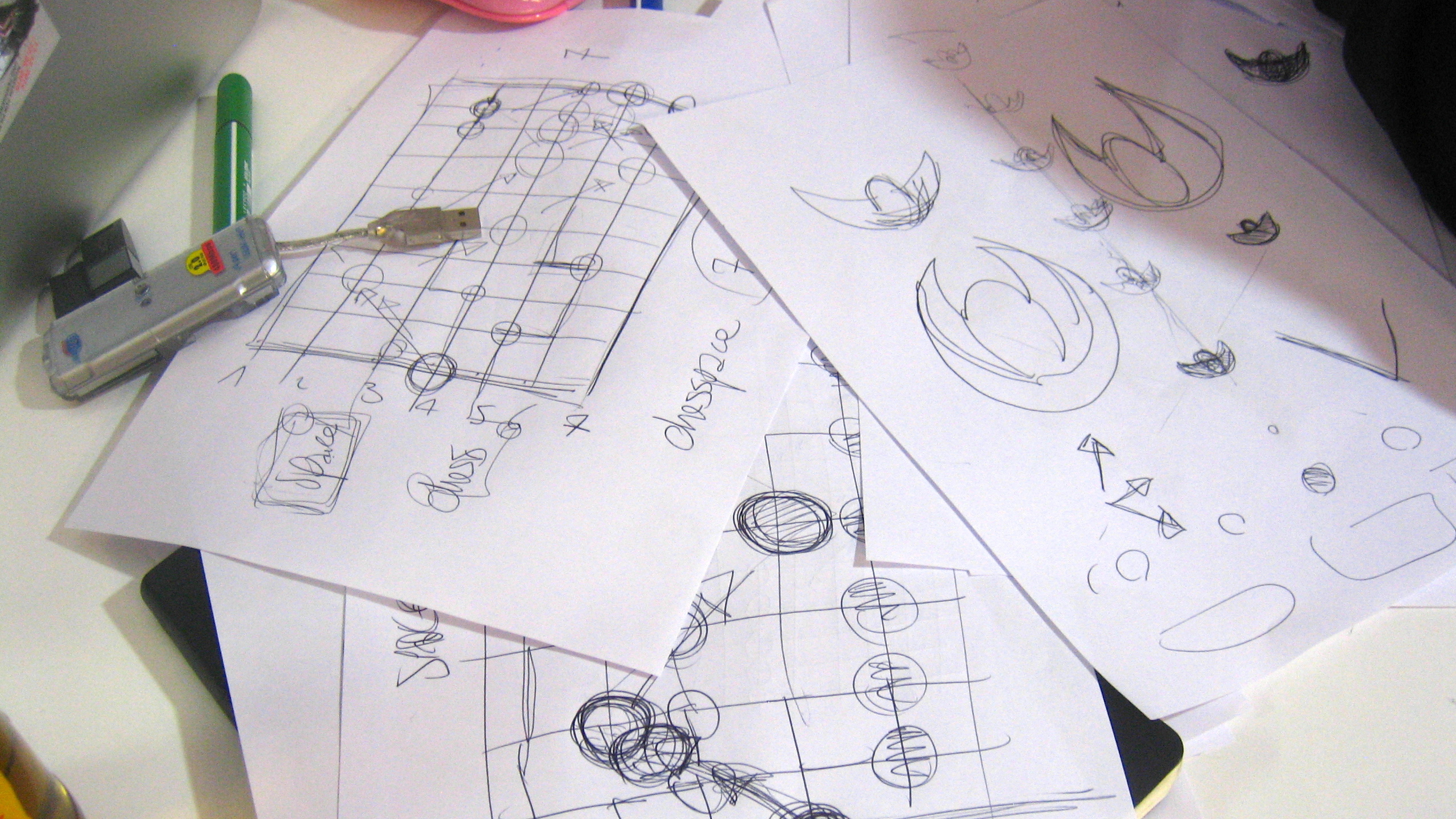 Sketches and notes for game design